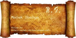 Malek Ibolya névjegykártya